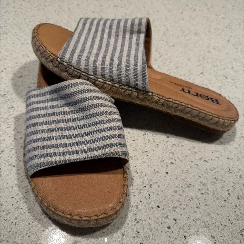 Børn San Benito Blue Striped Slide Sandals Espadrilles